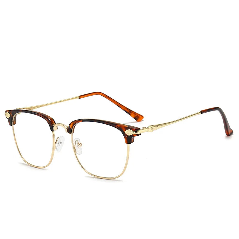 Vintage Square Half-Rim Frame Glasses