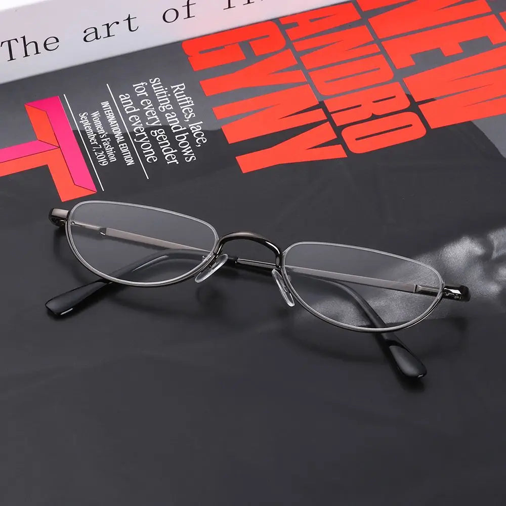 Slim Oval Metal Frame Glasses