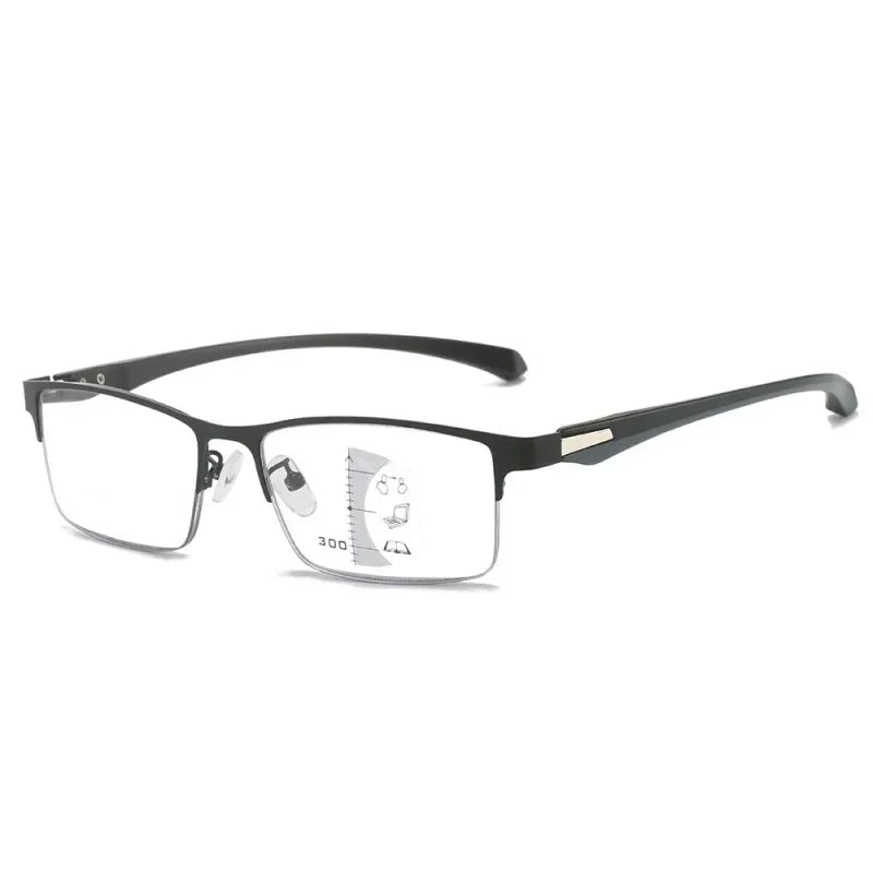 Slim Half-Rim Rectangular Glasses
